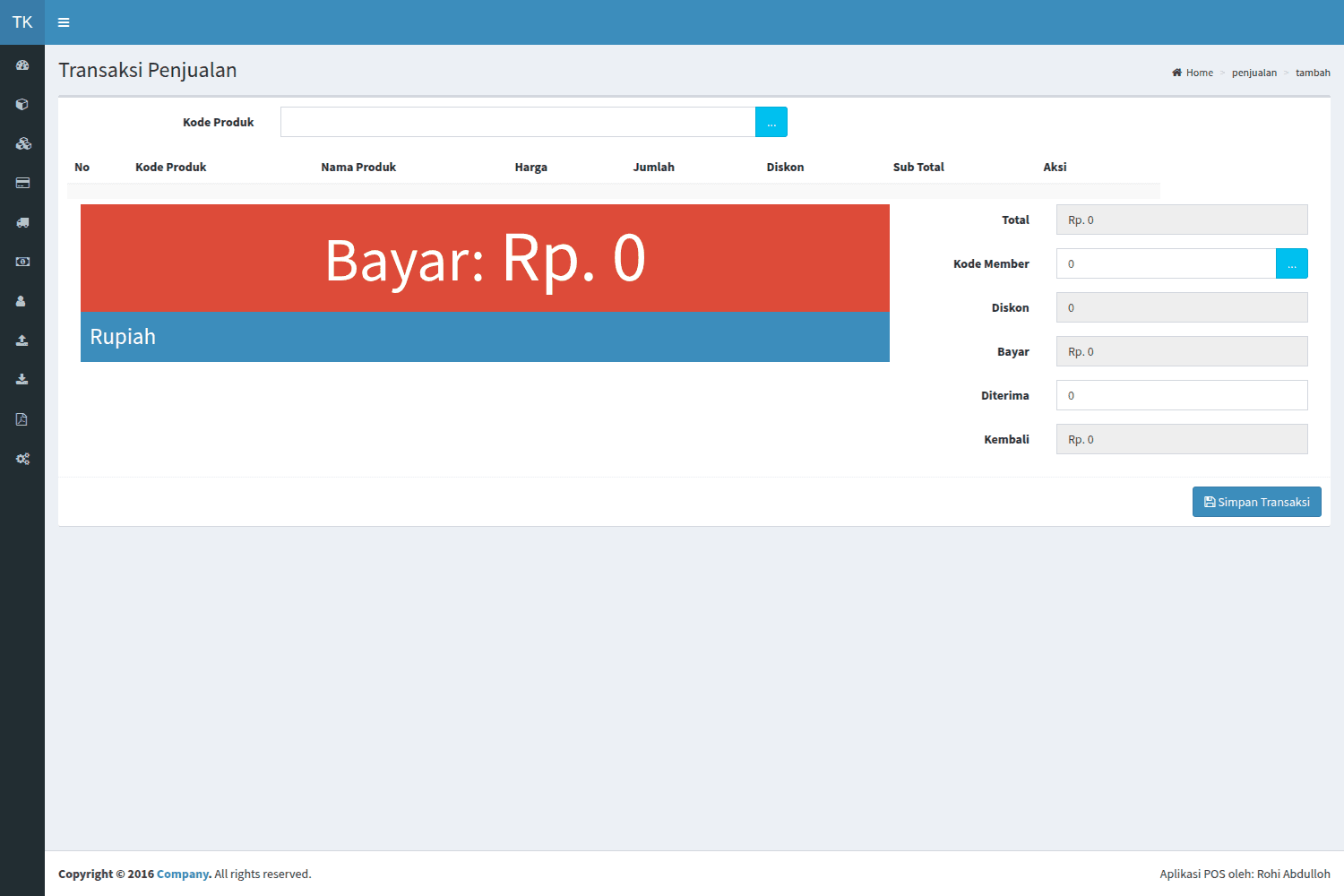 TokoKita POS - layar transaksi penjualan